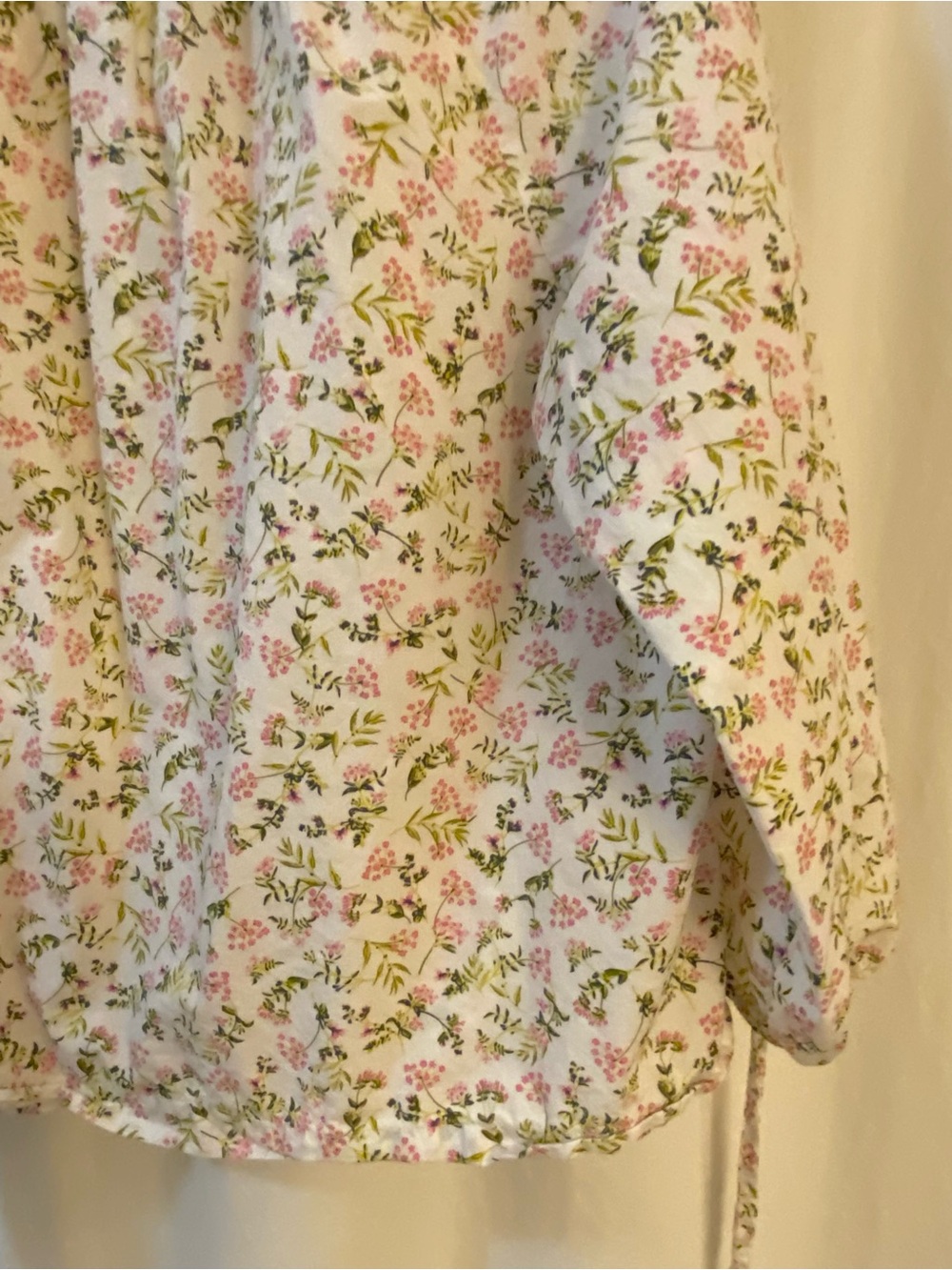 J Crew Button Down Peasant style Top. Flat Collar w/Tie at Top. Size XL. Cotton - Picture 9 of 11